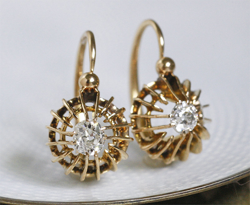 フランス アンティーク ジュエリー 18k ヴィンテージ ピアス